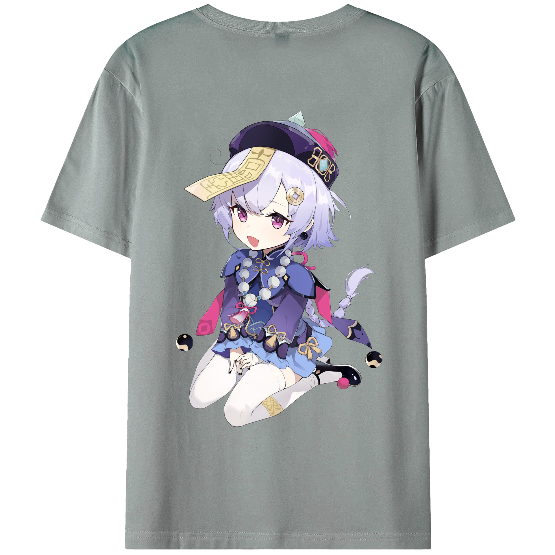 げんし神 七七 なな  genshin Nana 綿100％ メンズ半袖Tシャツ（バックプリント） 通気性